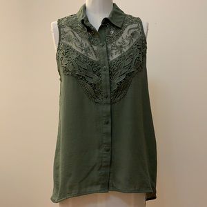 Beautiful lace button down top